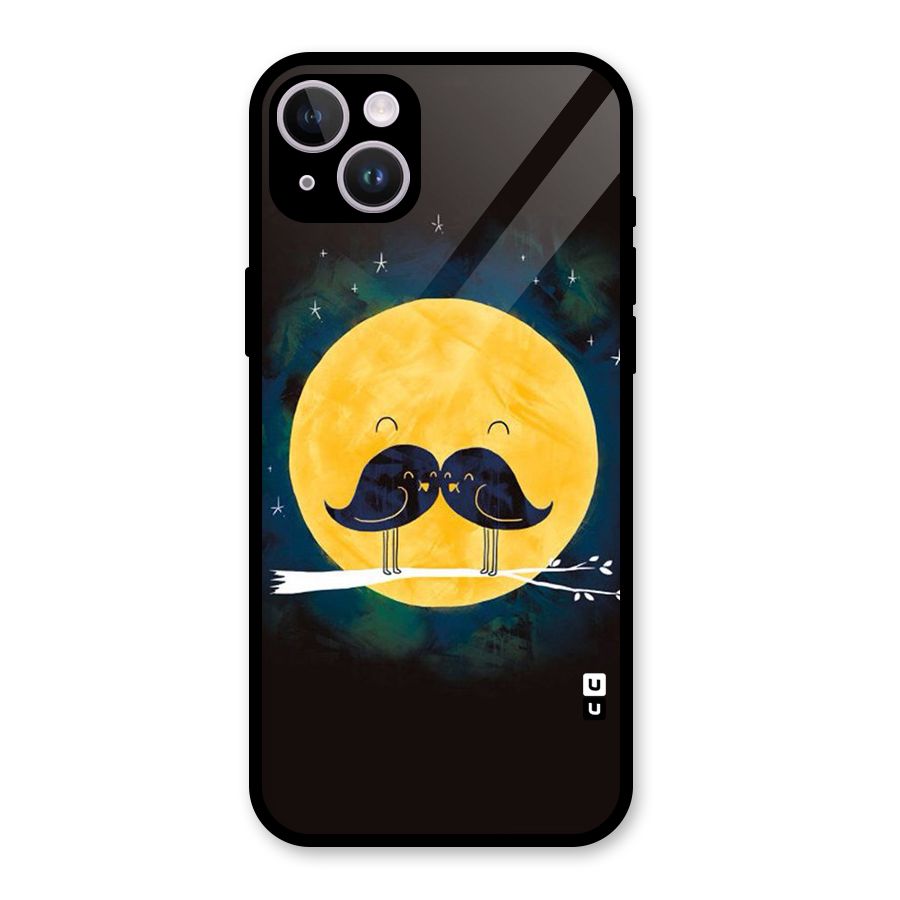 Bird Moustache Glass Back Case for iPhone 14 Plus