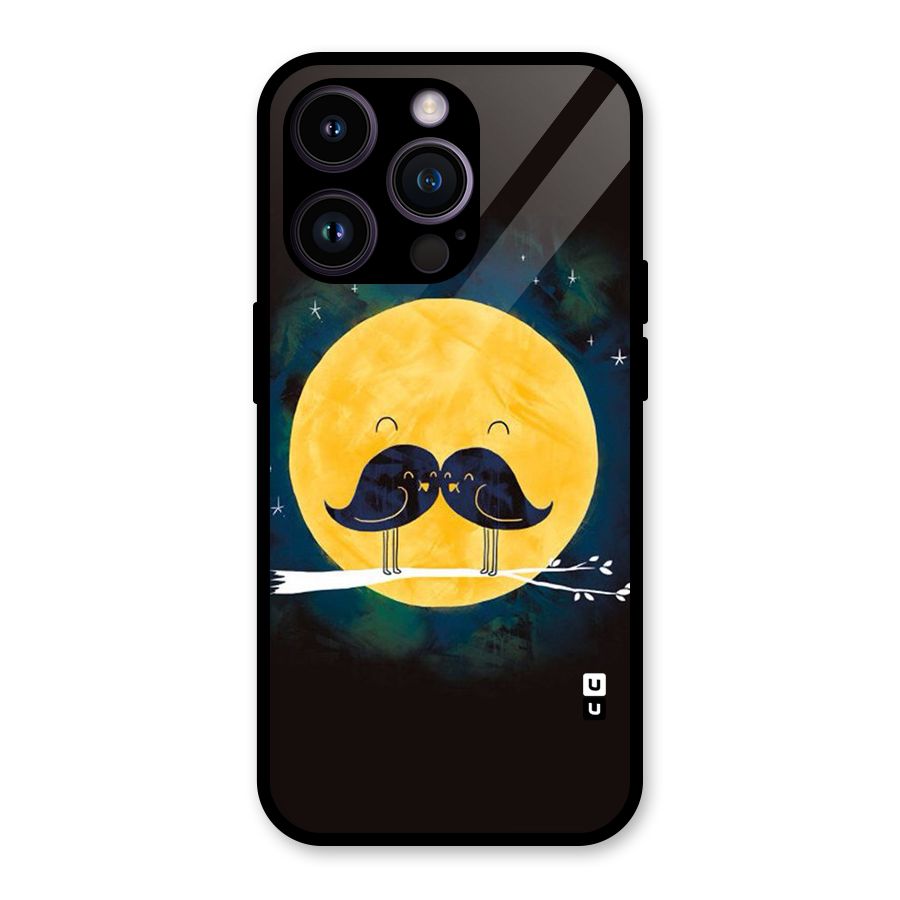 Bird Moustache Glass Back Case for iPhone 14 Pro