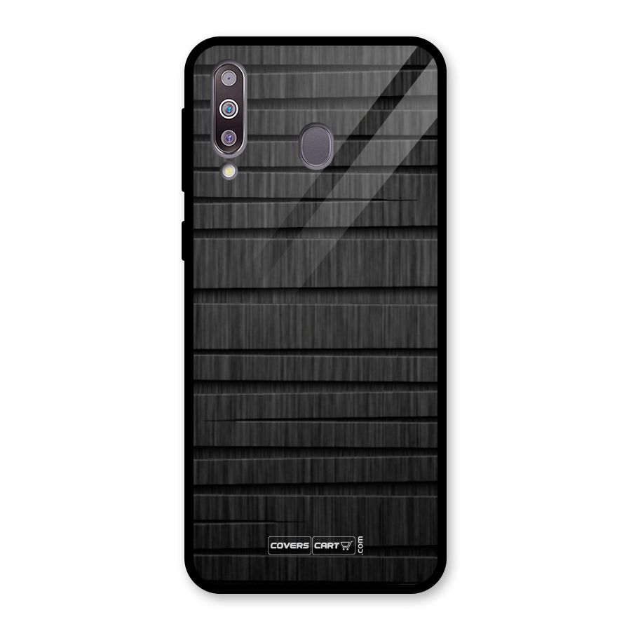 Black Abstract Glass Back Case for Galaxy M30