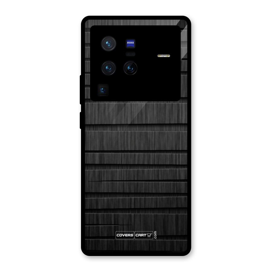Black Abstract Glass Back Case for Vivo X80 Pro