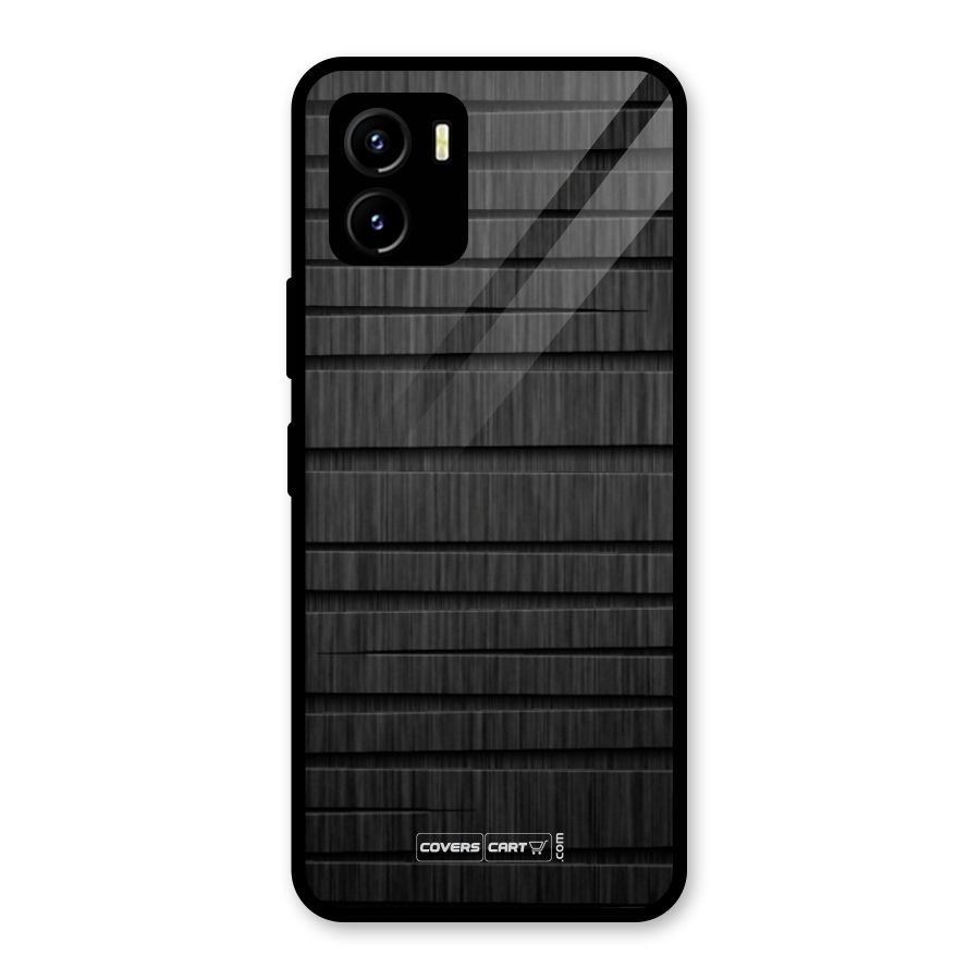 Black Abstract Glass Back Case for Vivo Y15s