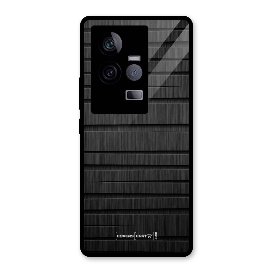 Black Abstract Glass Back Case for Vivo iQOO 11 5G