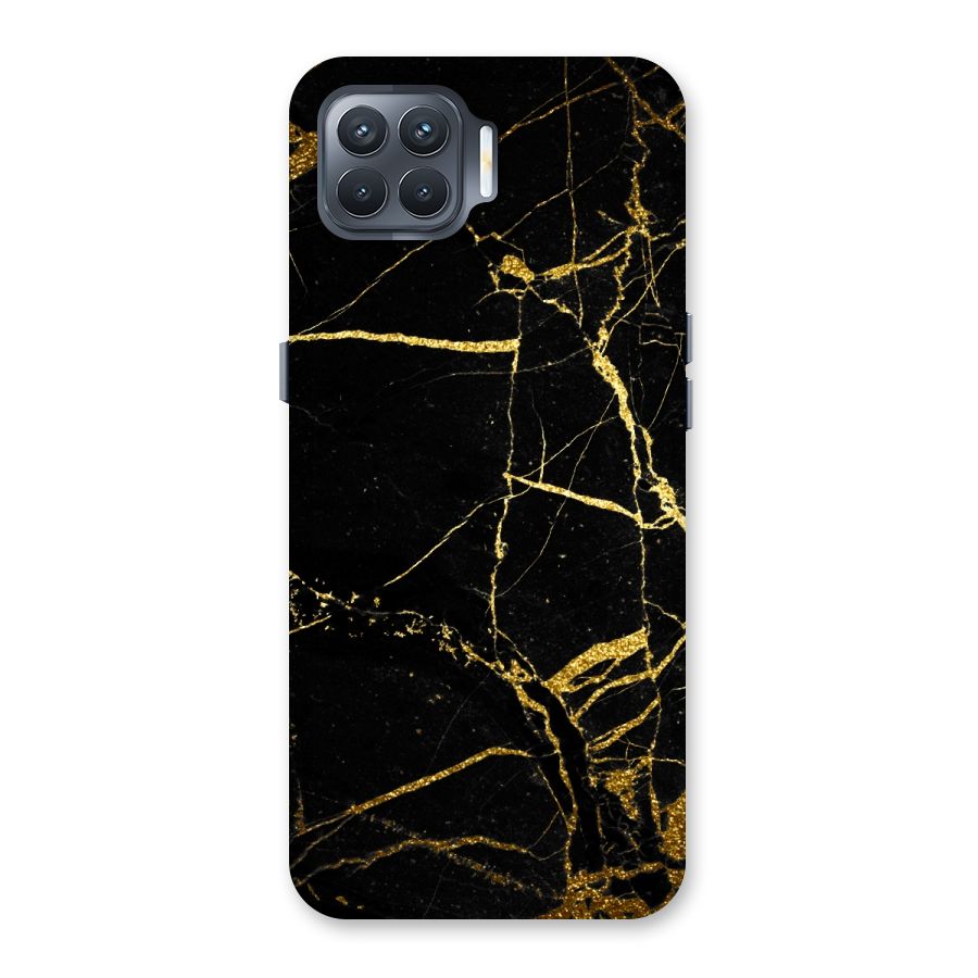 Black And Gold Design Back Case for Oppo F17 Pro