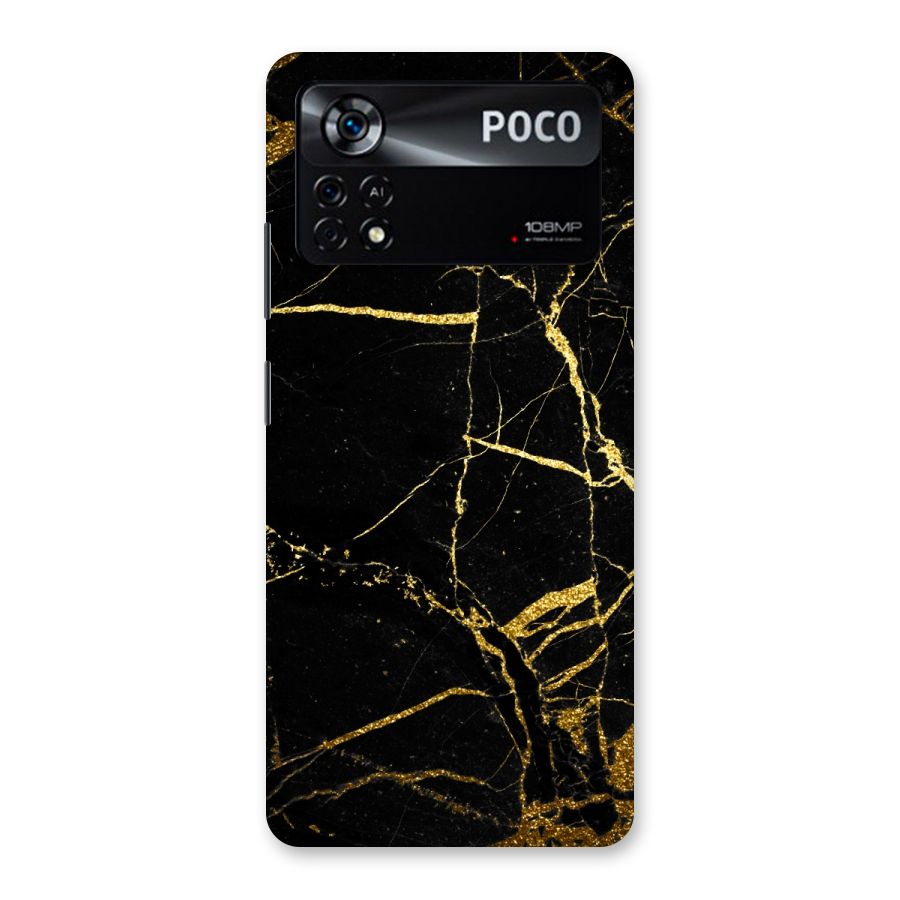 Black And Gold Design Back Case for Poco X4 Pro 5G