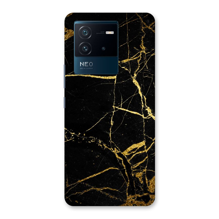 Black And Gold Design Back Case for Vivo iQOO Neo 6 5G