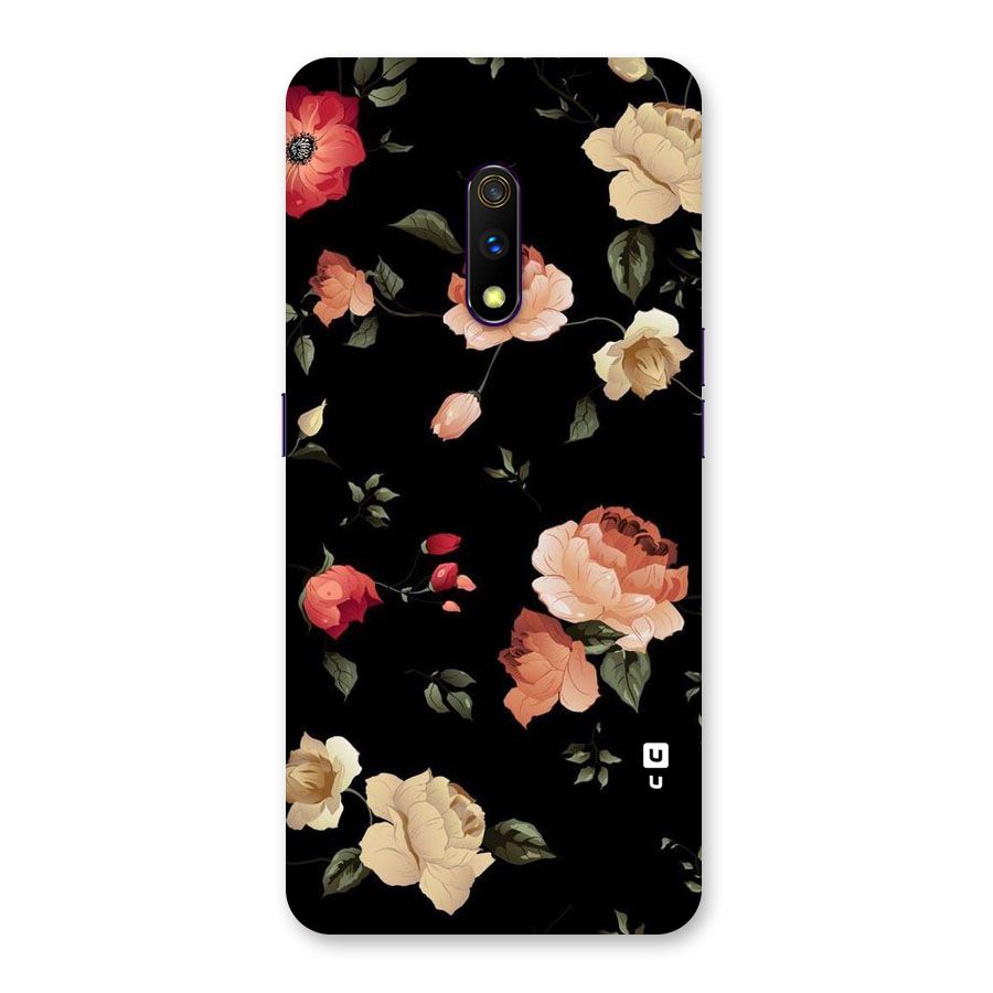 Black Artistic Floral Back Case for Realme X