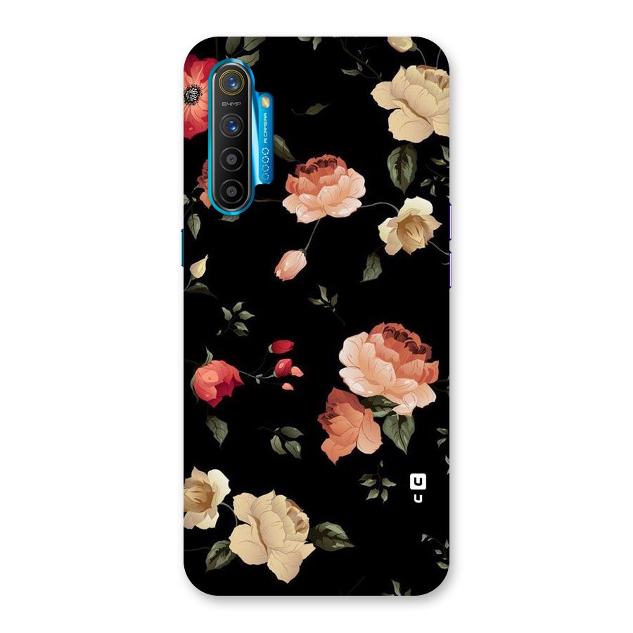 Black Artistic Floral Back Case for Realme XT