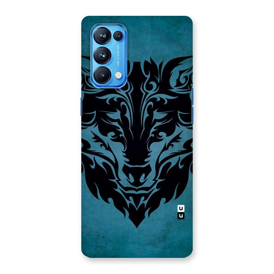 Black Artistic Wolf Back Case for Oppo Reno5 Pro 5G