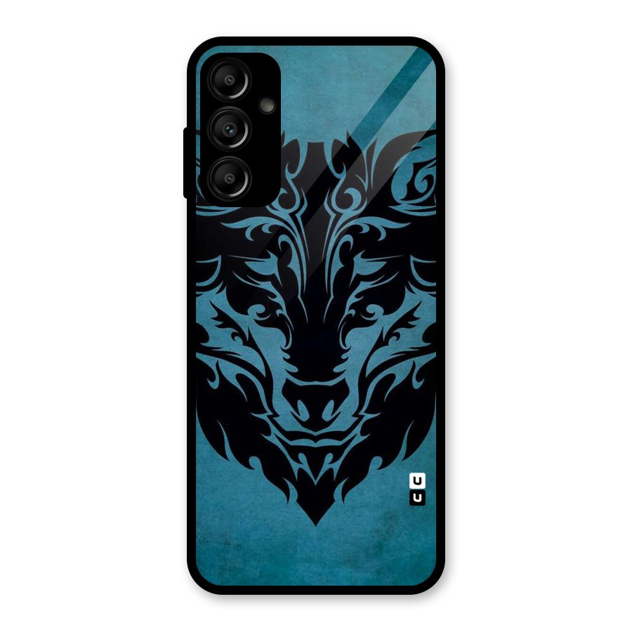 Black Artistic Wolf Glass Back Case for Galaxy A14 5G