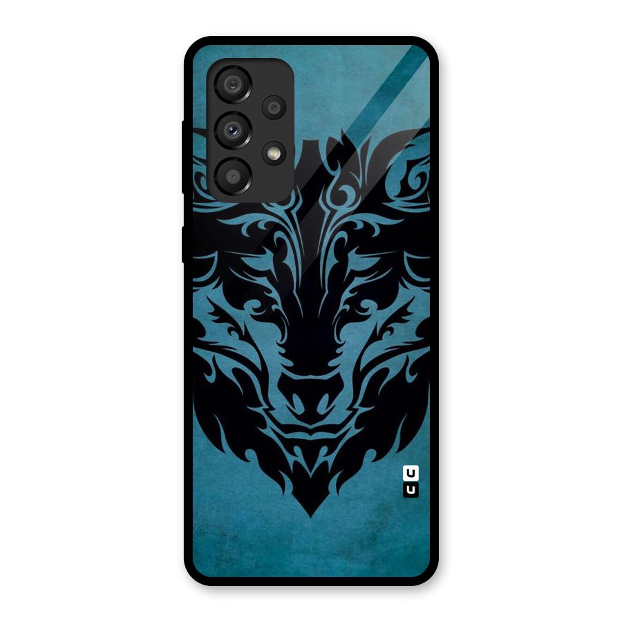 Black Artistic Wolf Glass Back Case for Galaxy A33 5G