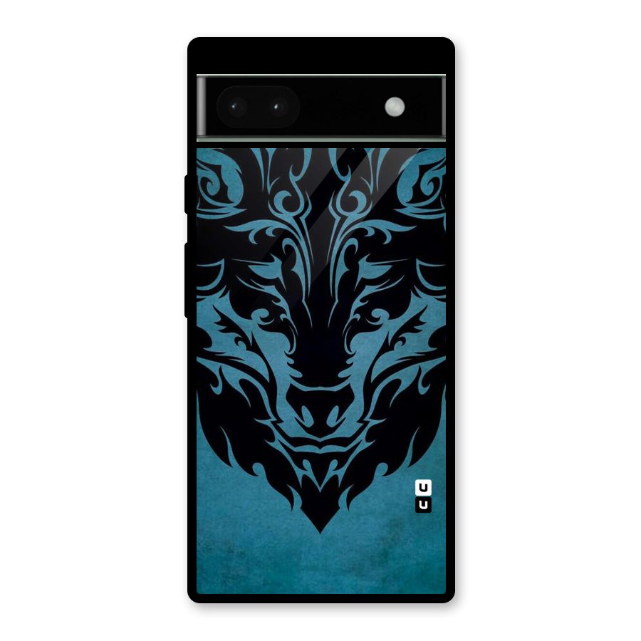 Black Artistic Wolf Glass Back Case for Google Pixel 6a