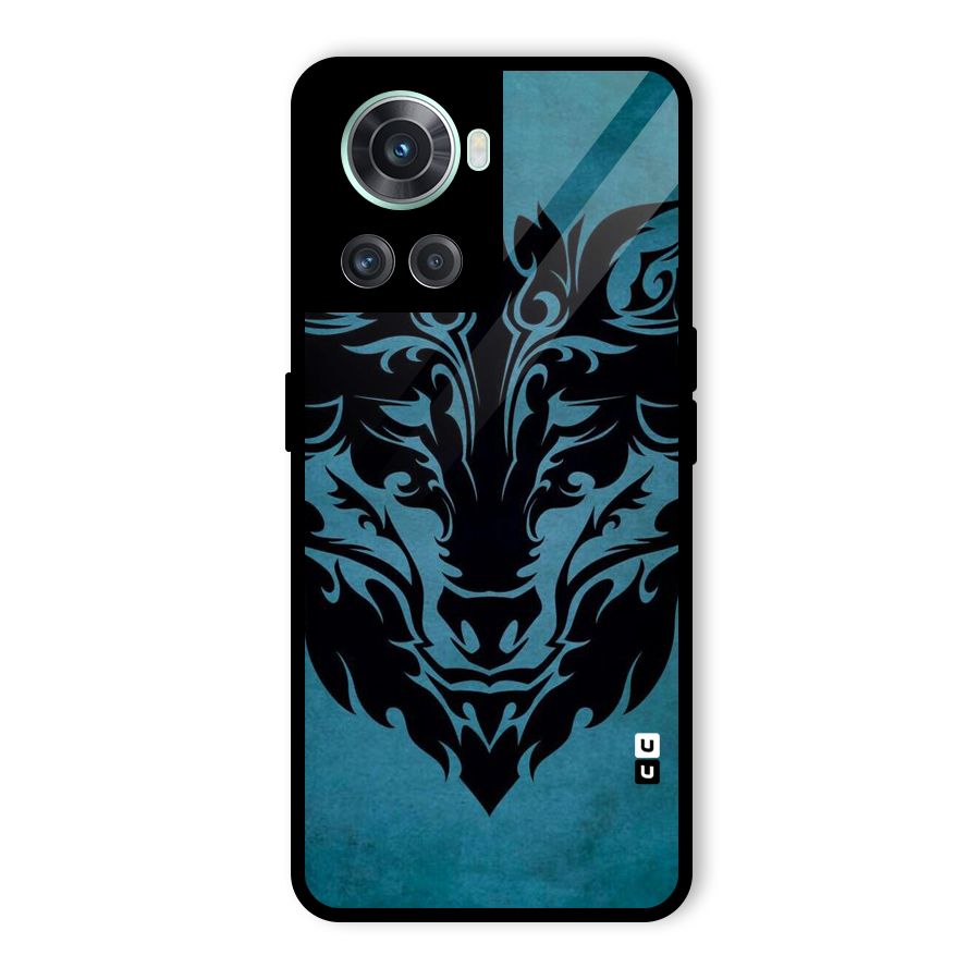 Black Artistic Wolf Glass Back Case for OnePlus 10R