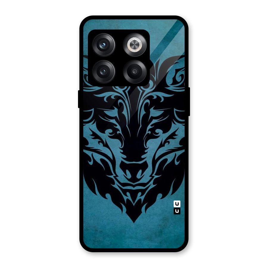 Black Artistic Wolf Glass Back Case for OnePlus 10T