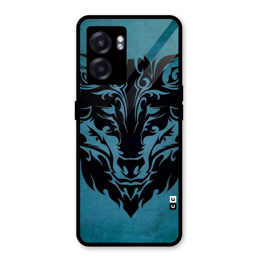 Black Artistic Wolf Glass Back Case for Realme Narzo 50 5G