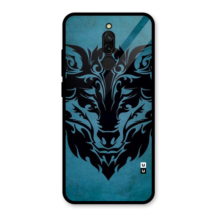 Black Artistic Wolf Glass Back Case for Redmi 8