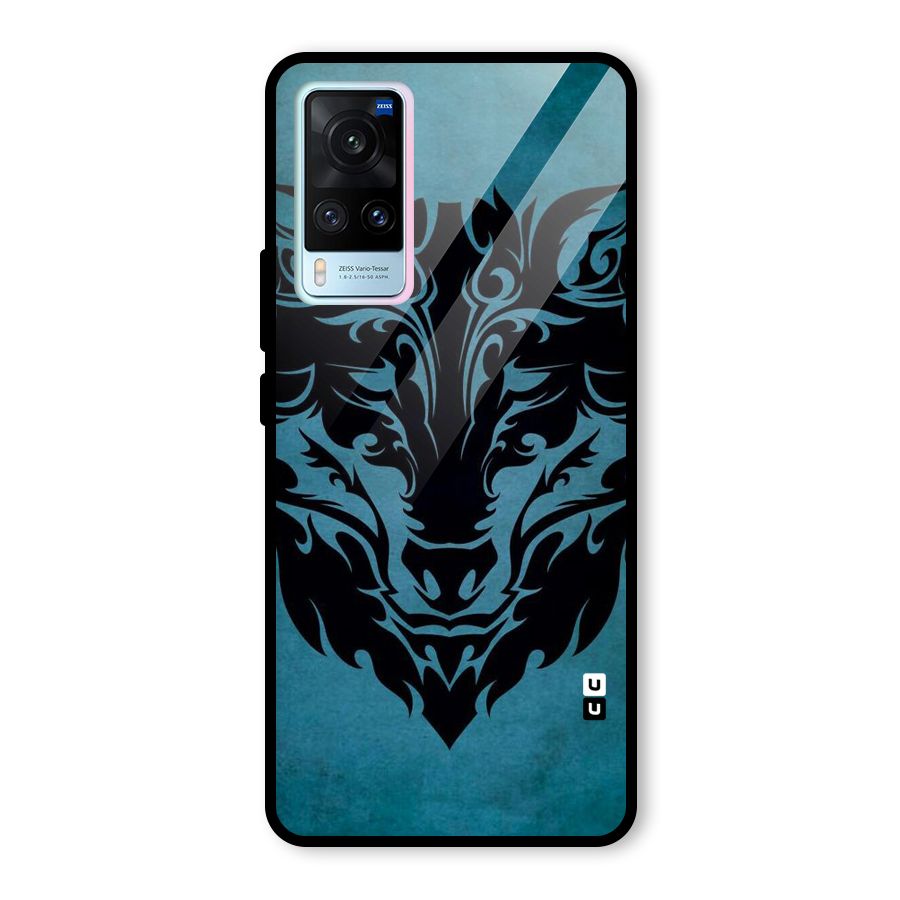 Black Artistic Wolf Glass Back Case for Vivo X60