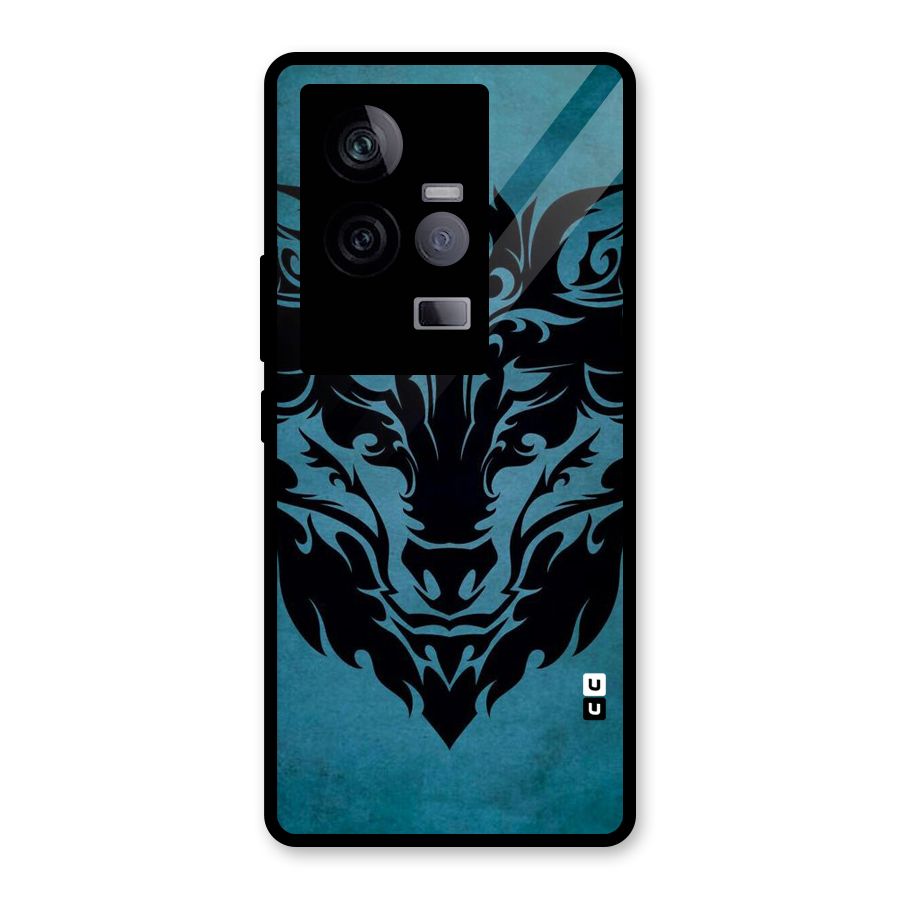 Black Artistic Wolf Glass Back Case for Vivo iQOO 11 5G