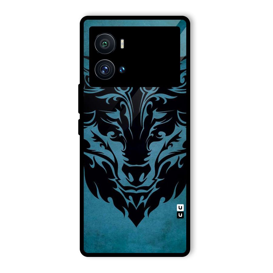 Black Artistic Wolf Glass Back Case for Vivo iQOO 9 Pro