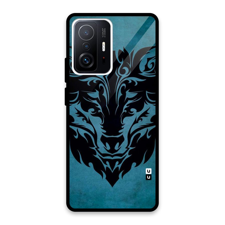 Black Artistic Wolf Glass Back Case for Xiaomi 11T Pro