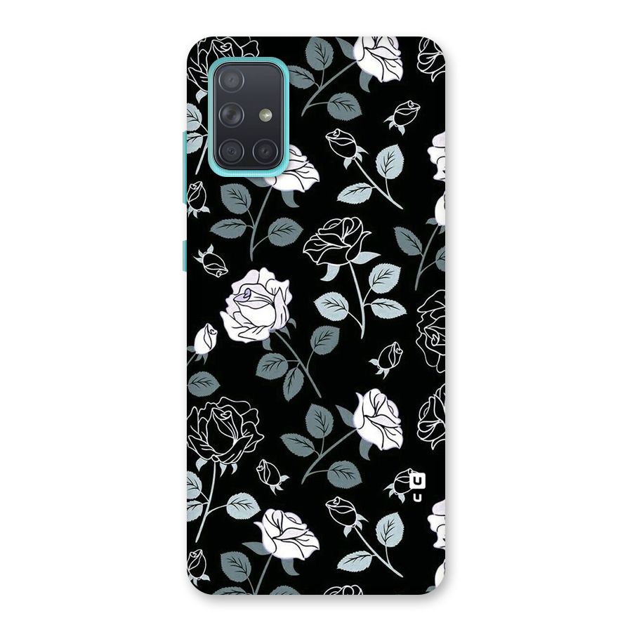 Black Artsy Bloom Back Case for Galaxy A71