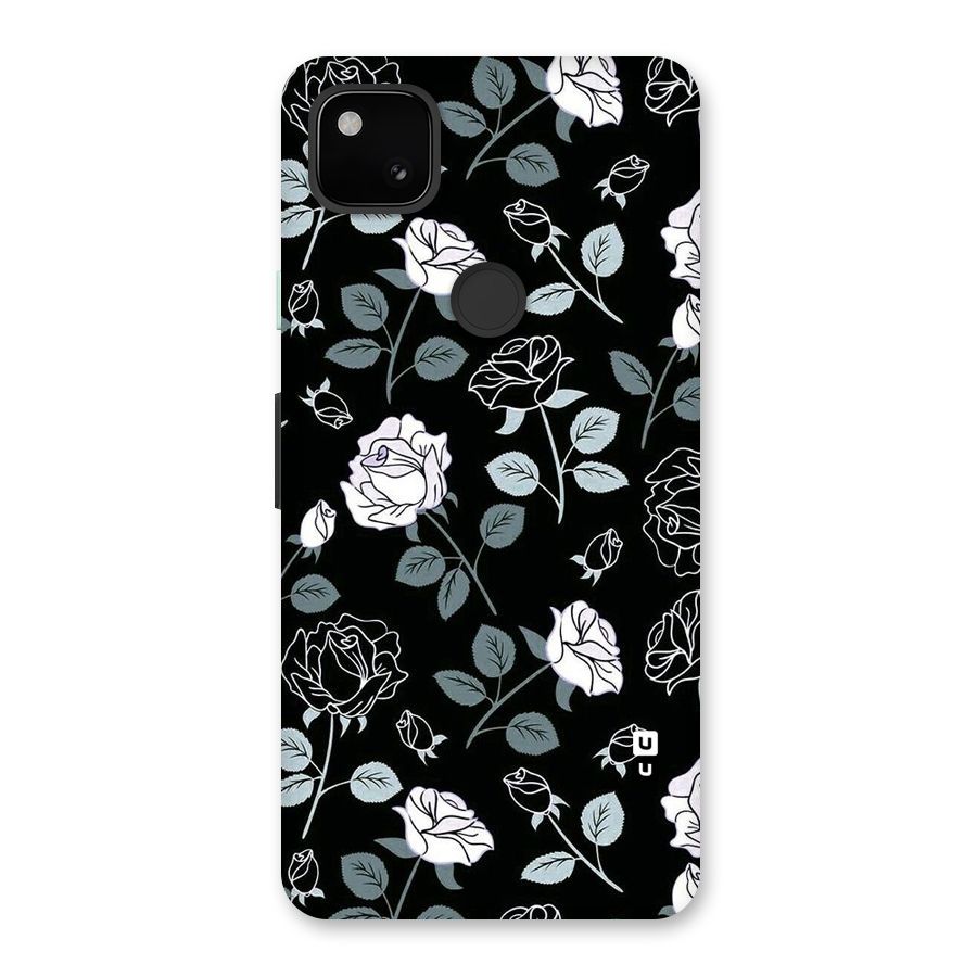 Black Artsy Bloom Back Case for Google Pixel 4a