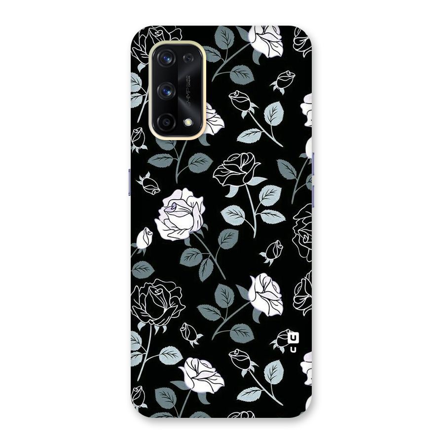 Black Artsy Bloom Glass Back Case for Realme X7 Pro