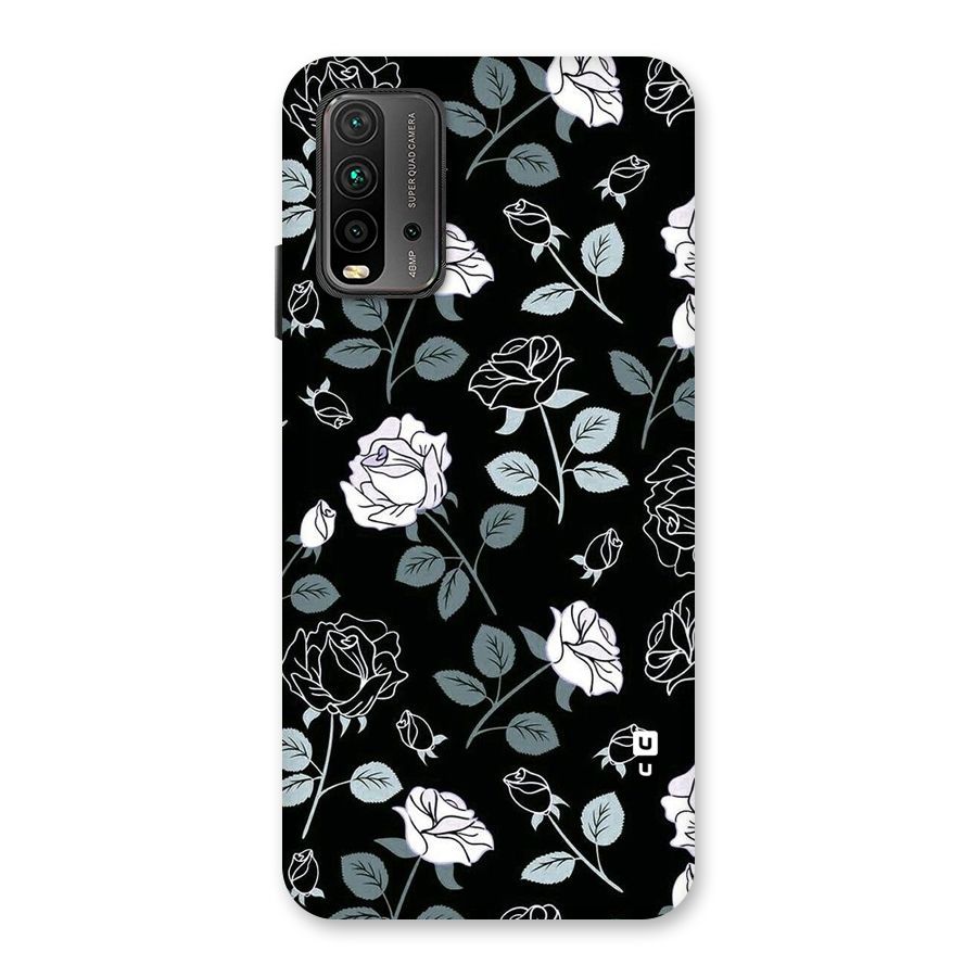 Black Artsy Bloom Back Case for Redmi 9 Power