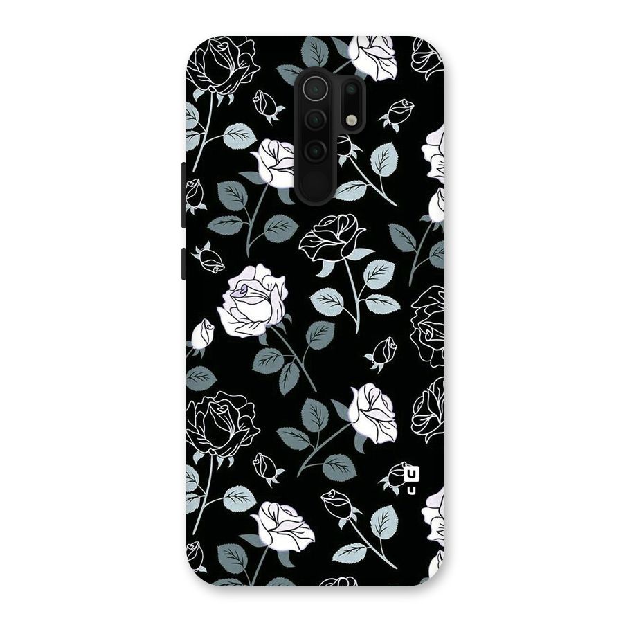 Black Artsy Bloom Back Case for Redmi 9 Prime