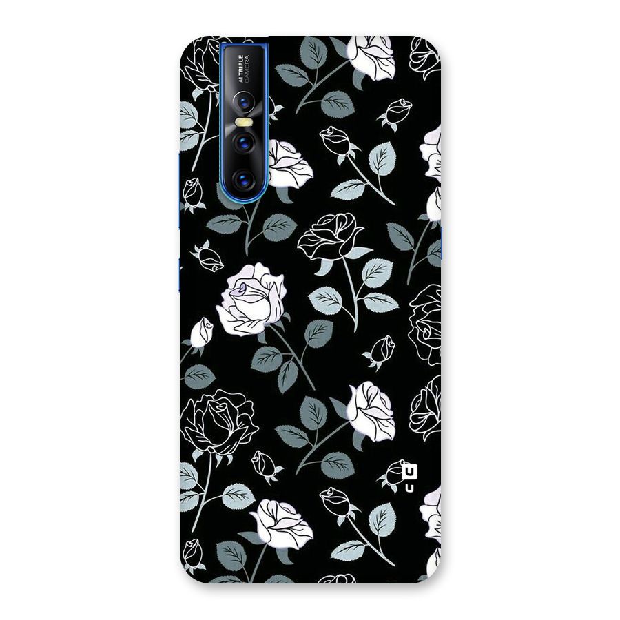 Black Artsy Bloom Back Case for Vivo V15 Pro