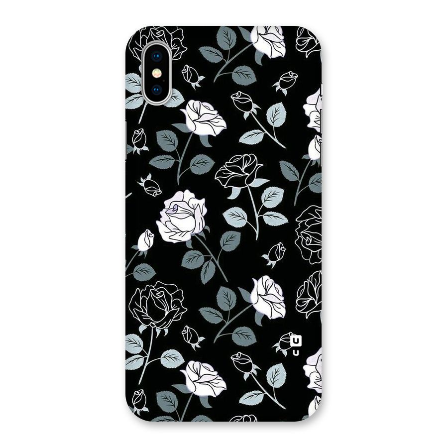Black Artsy Bloom Back Case for iPhone X