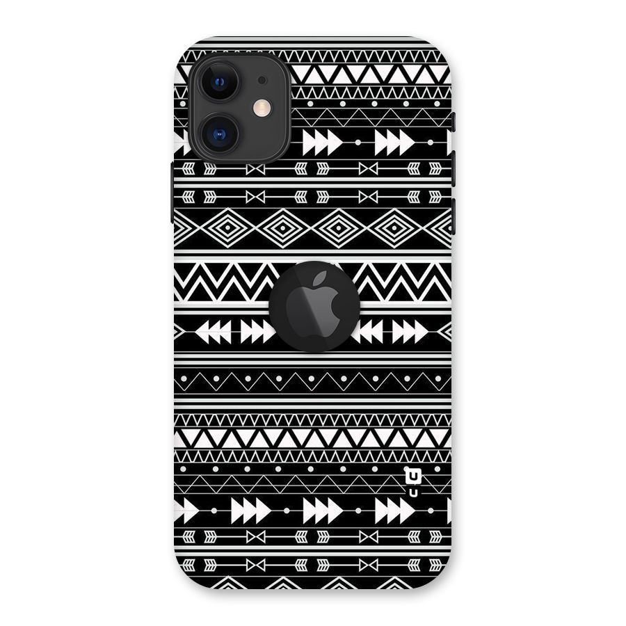 Black Aztec Creativity Back Case for iPhone 11 Logo Cut