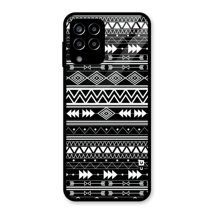 Black Aztec Creativity Glass Back Case for Galaxy M33