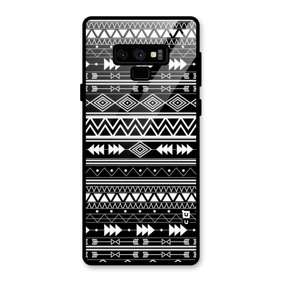 Black Aztec Creativity Glass Back Case for Galaxy Note 9