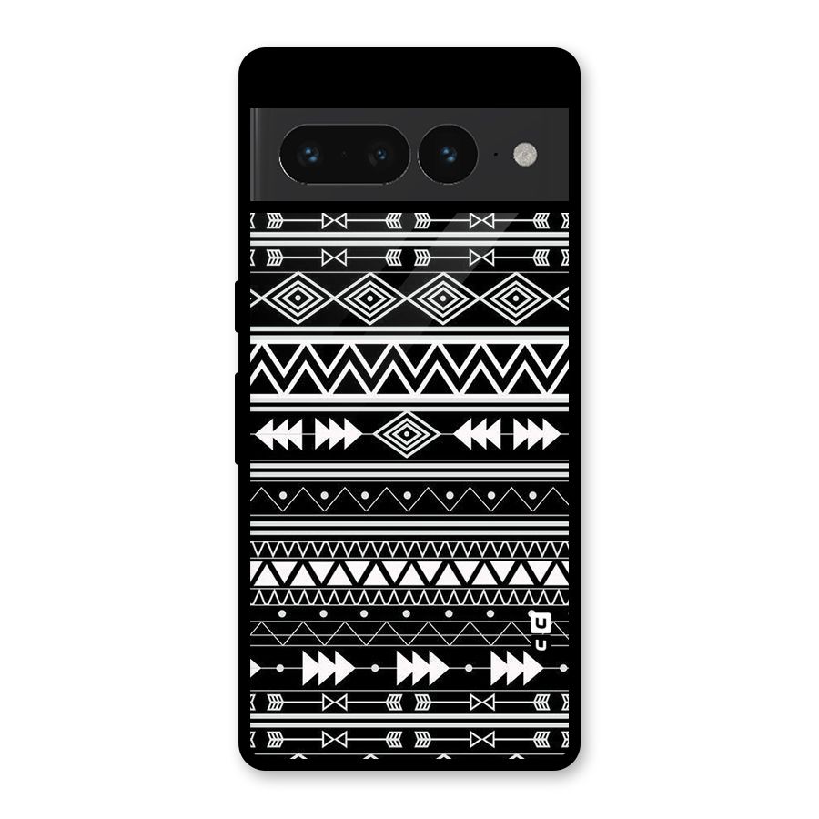 Black Aztec Creativity Glass Back Case for Google Pixel 7 Pro