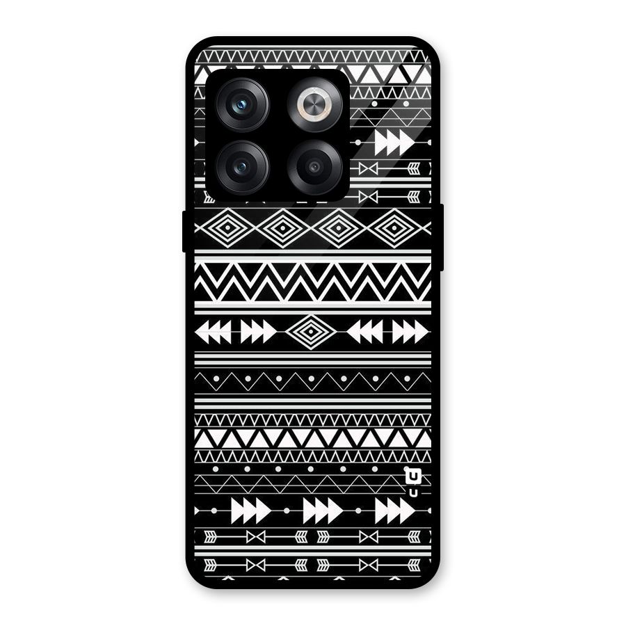Black Aztec Creativity Glass Back Case for OnePlus 10T