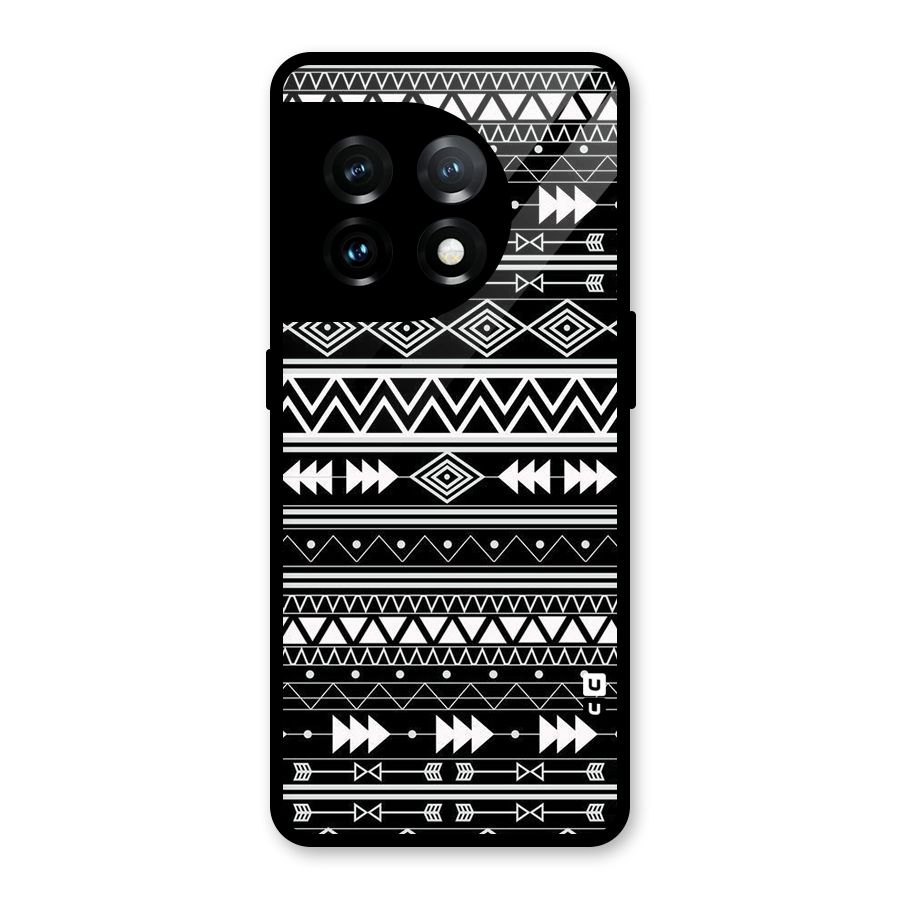 Black Aztec Creativity Glass Back Case for OnePlus 11