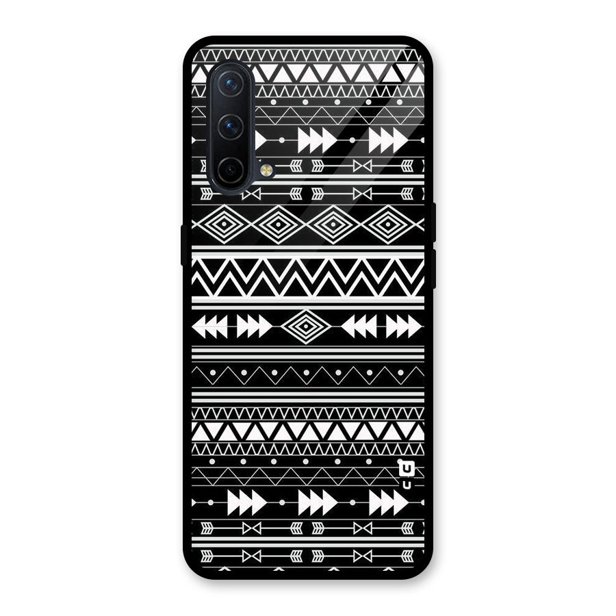 Black Aztec Creativity Glass Back Case for OnePlus Nord CE 5G