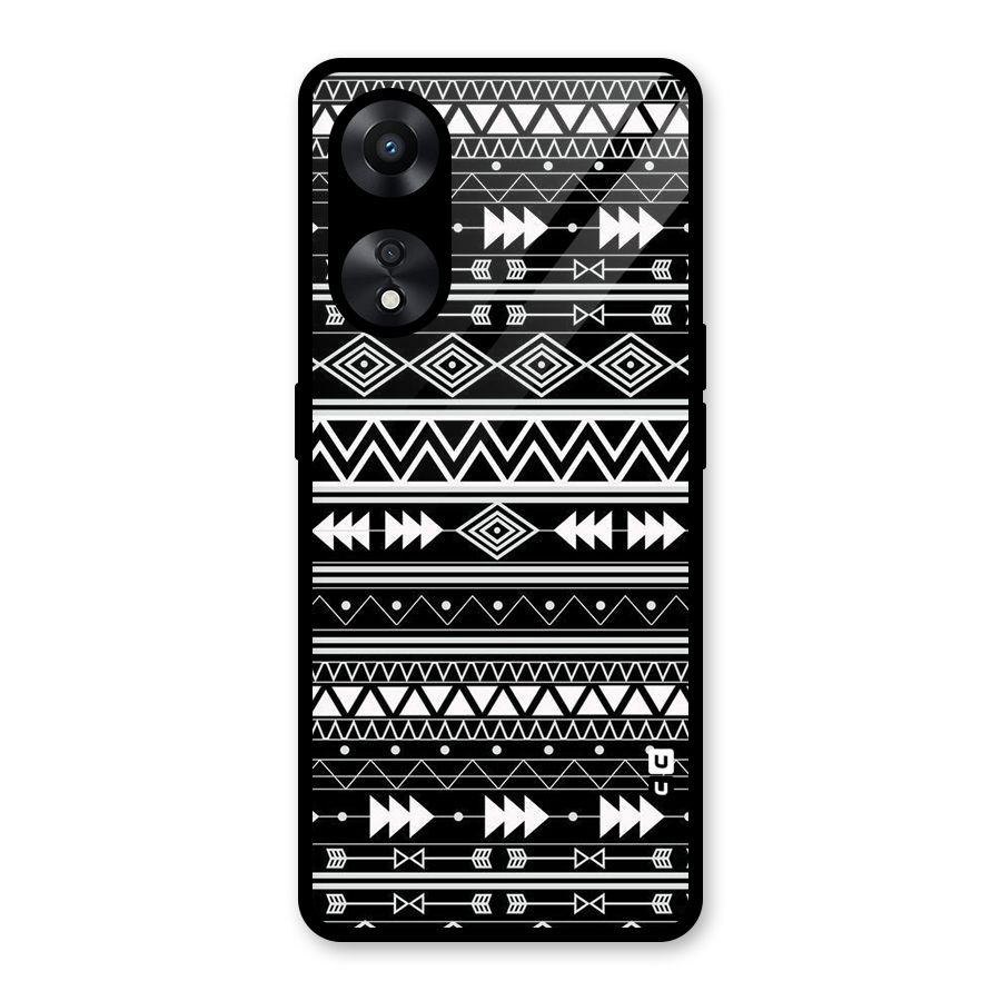 Black Aztec Creativity Glass Back Case for Oppo A78