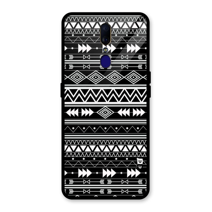 Black Aztec Creativity Glass Back Case for Oppo F11