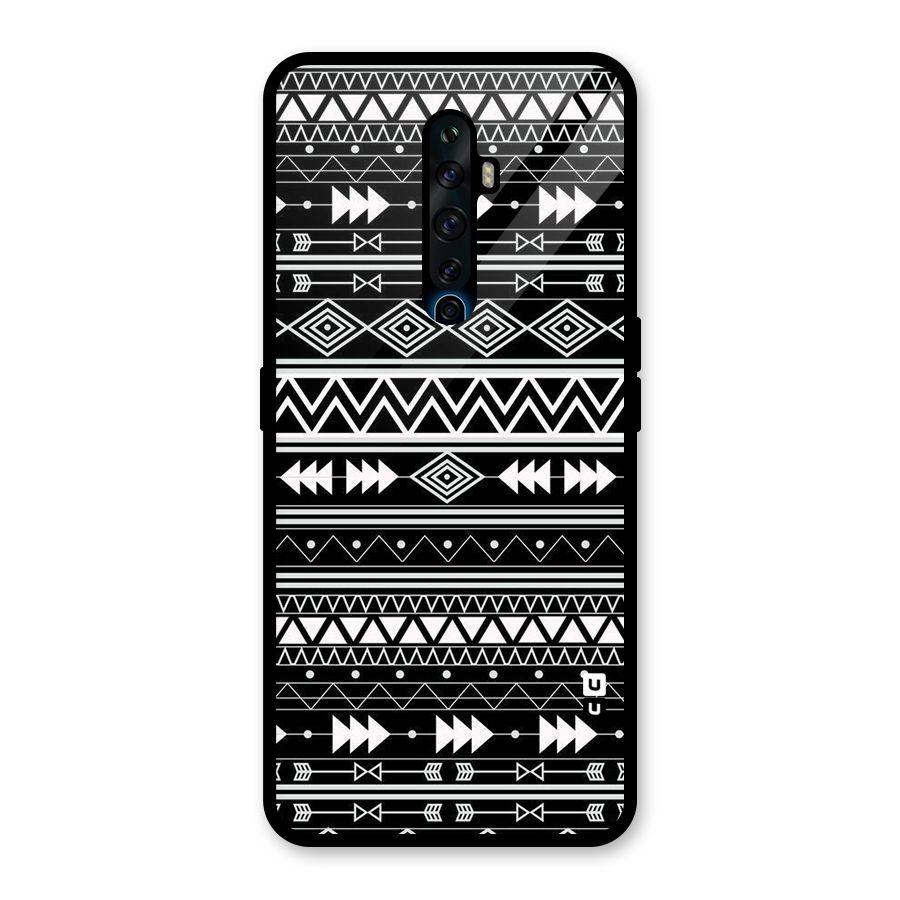 Black Aztec Creativity Glass Back Case for Oppo Reno2 F