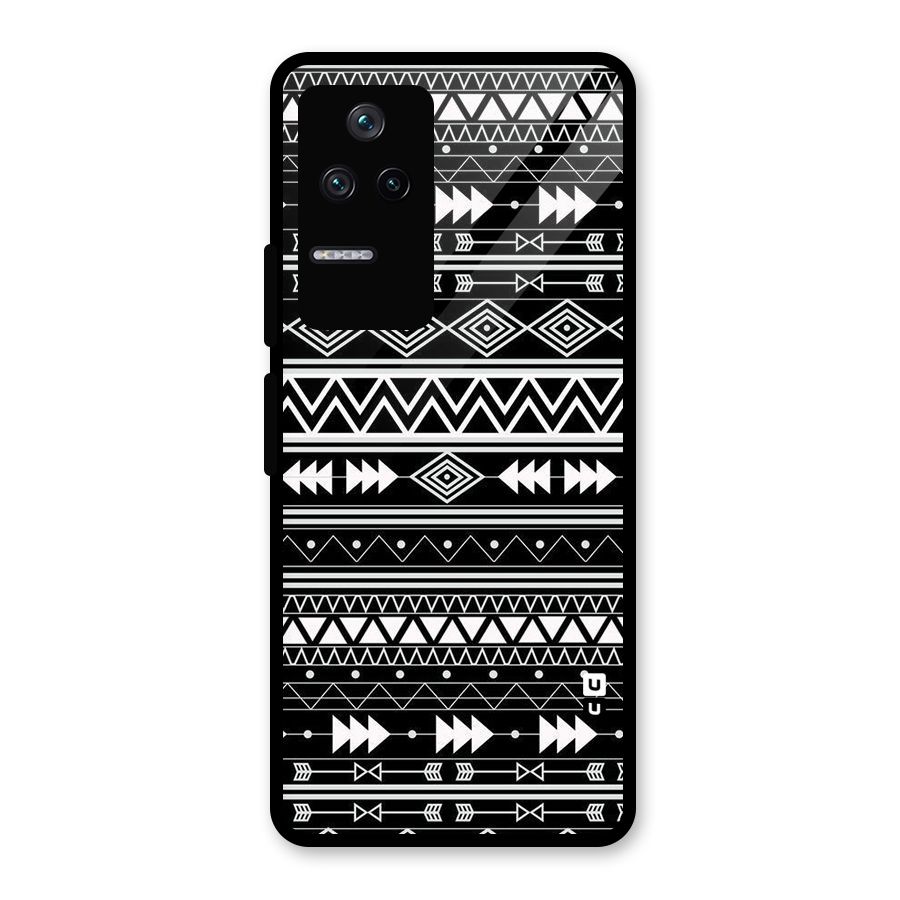 Black Aztec Creativity Glass Back Case for Poco F4 5G