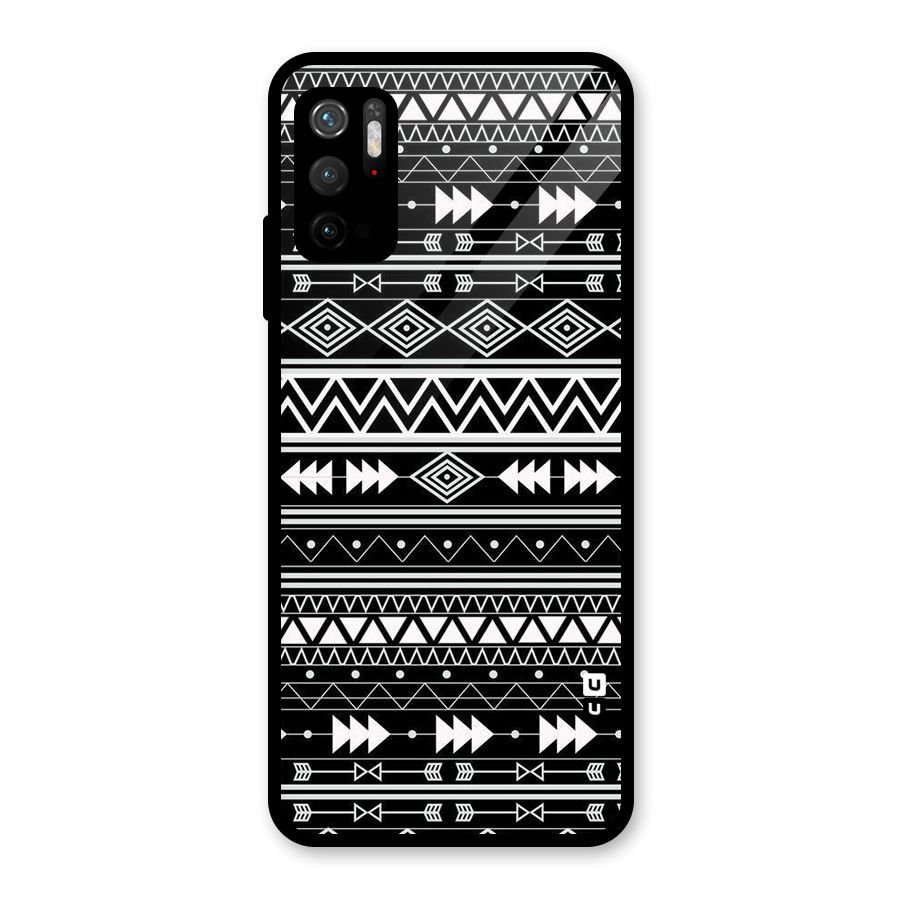 Black Aztec Creativity Glass Back Case for Poco M3 Pro 5G