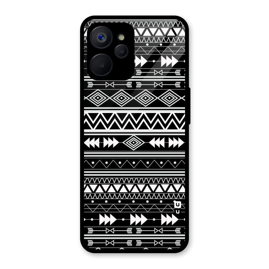 Black Aztec Creativity Glass Back Case for Realme 9i 5G