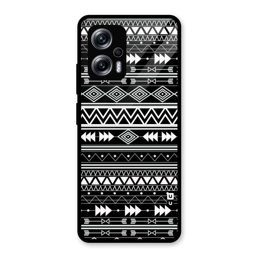 Black Aztec Creativity Glass Back Case for Redmi K50i