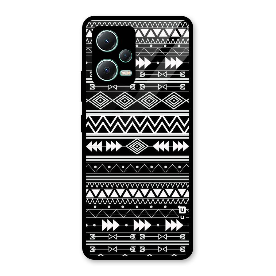 Black Aztec Creativity Glass Back Case for Redmi Note 12 5G