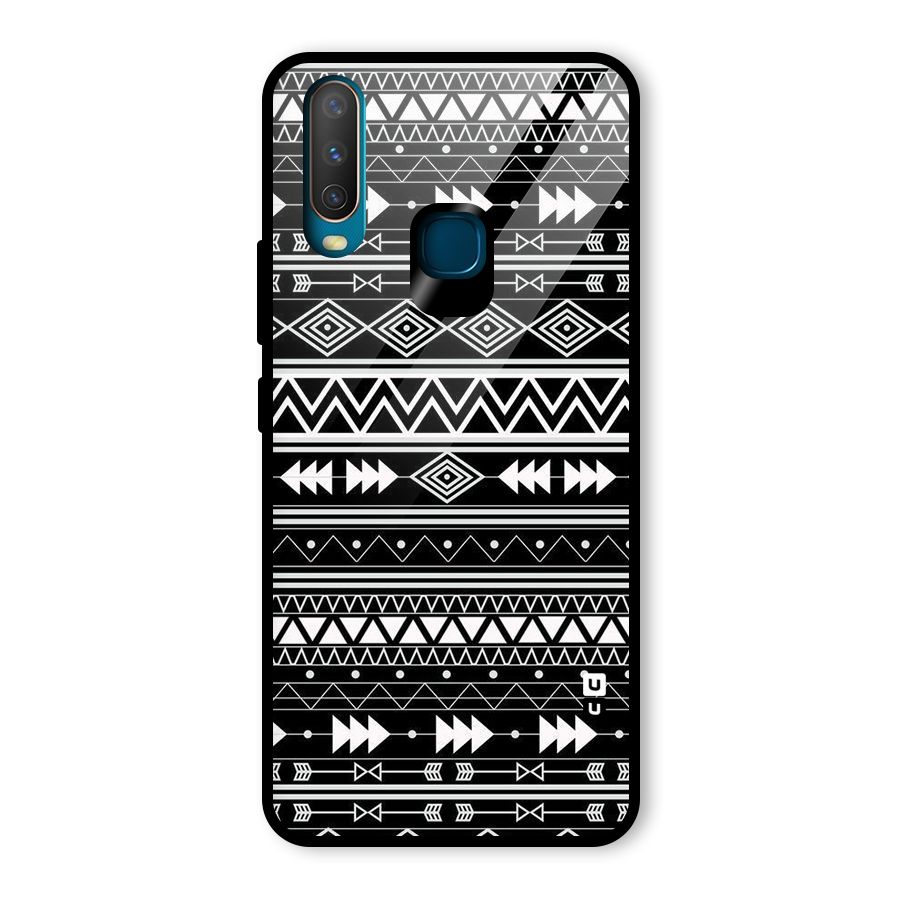 Black Aztec Creativity Glass Back Case for Vivo Y15