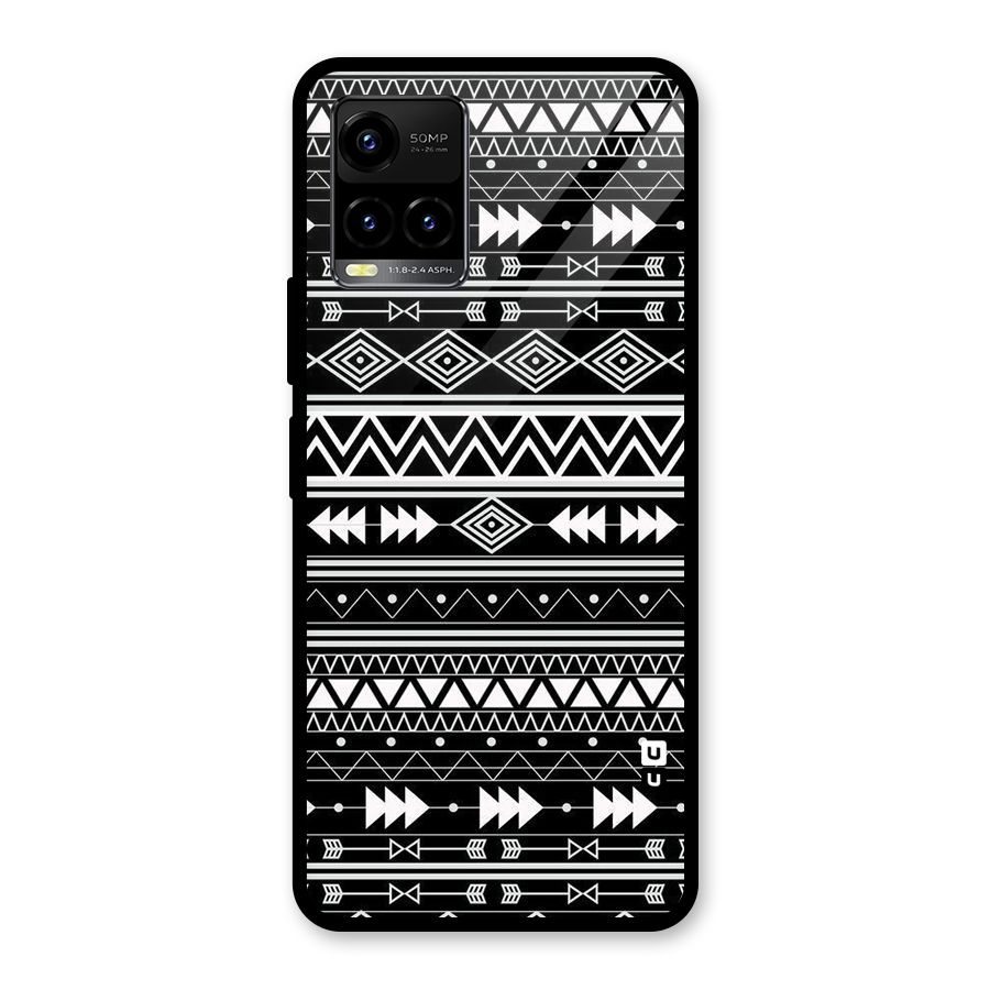 Black Aztec Creativity Glass Back Case for Vivo Y21T