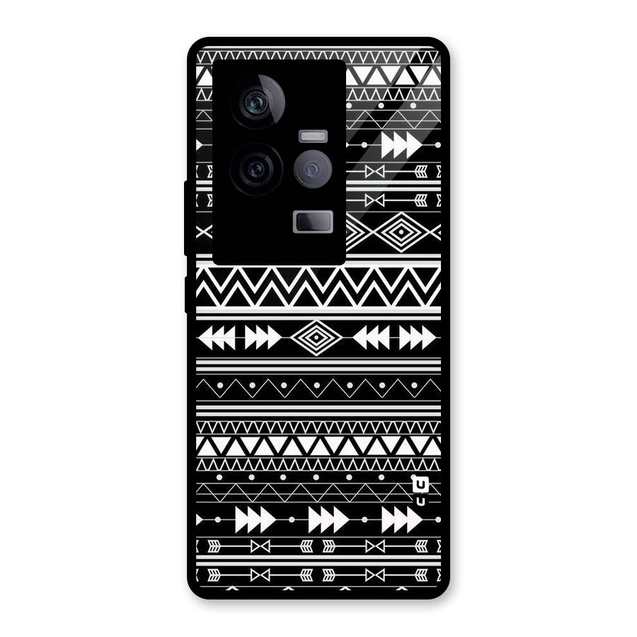 Black Aztec Creativity Glass Back Case for Vivo iQOO 11 5G