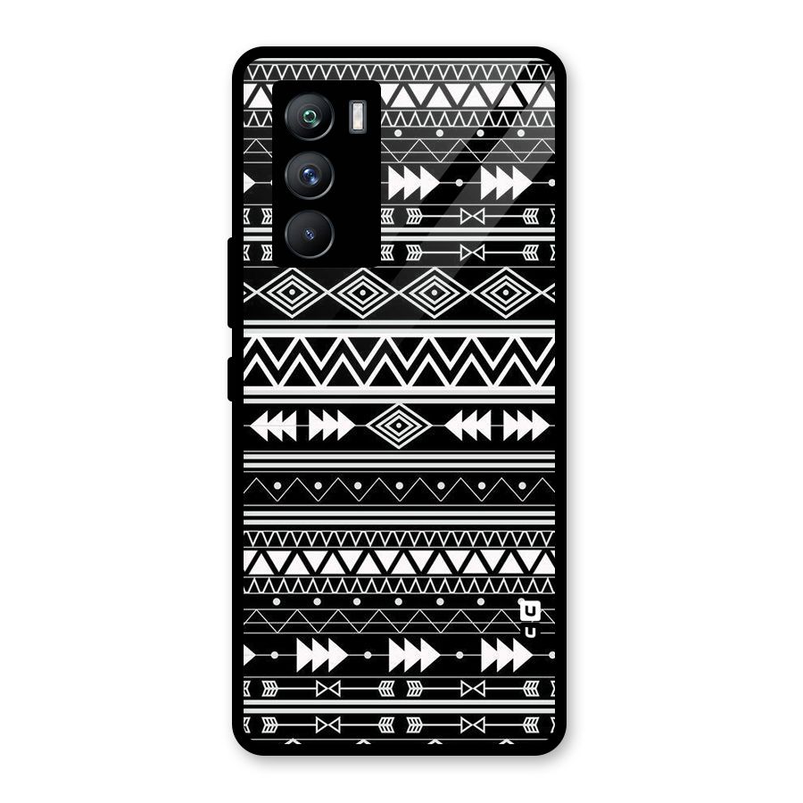 Black Aztec Creativity Glass Back Case for Vivo iQOO 9 SE