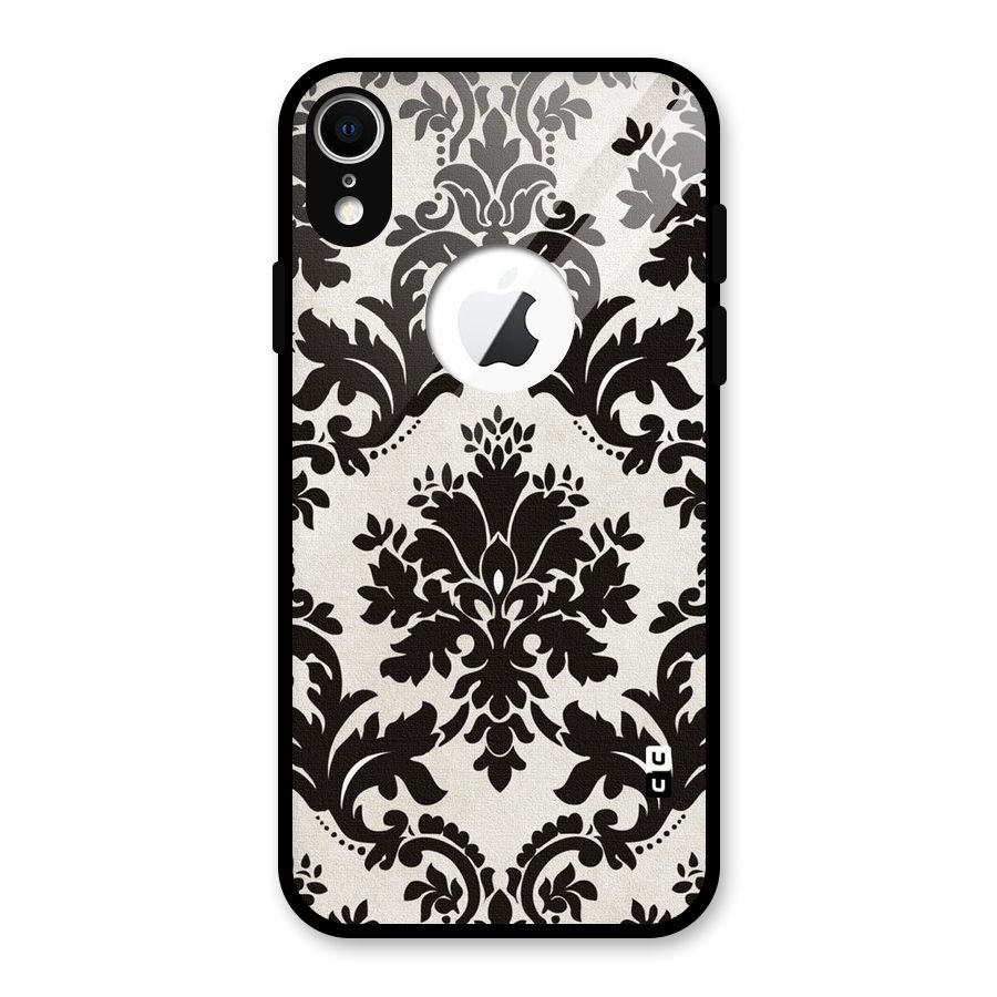 Black Beauty Glass Back Case for iPhone XR Logo Cut